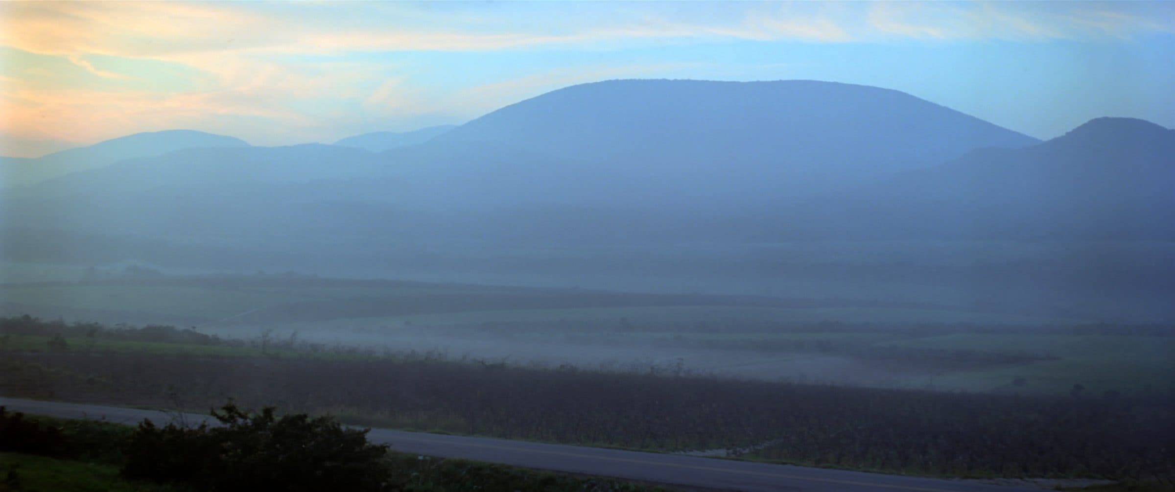 The Shenandoah Valley at dawn with the Blue Ridge in the distance